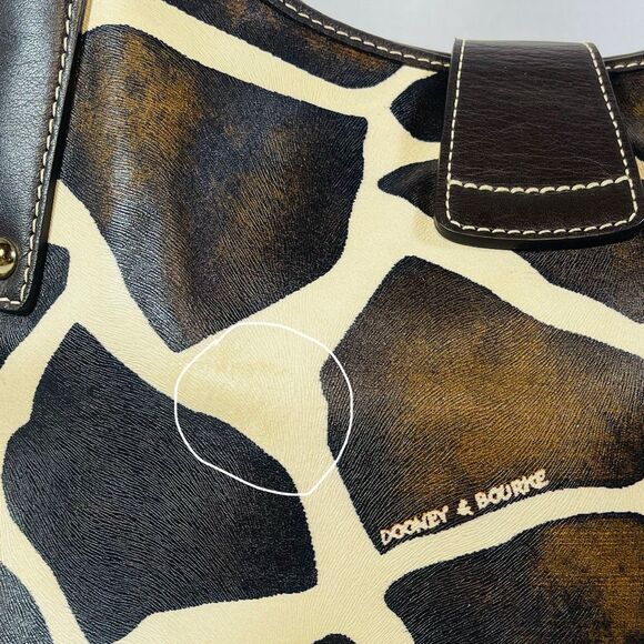 Vintage Dooney & Bourke Medium Logo Lock Stachel Purse Handbag GI358 Giraffe - Picture 8 of 16